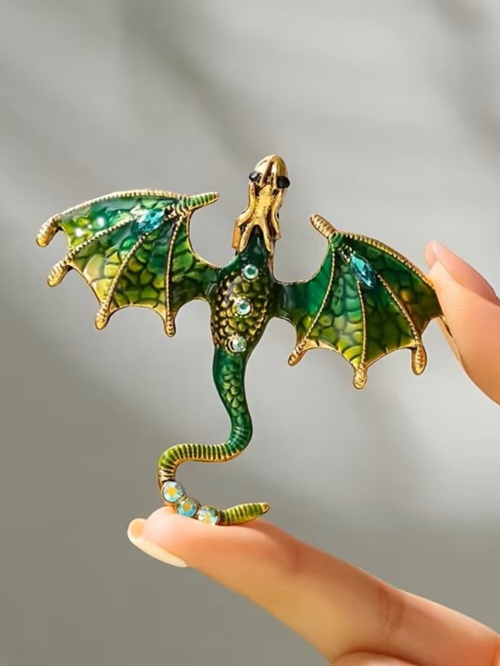 Green or Red Dragon Brooch Pin Z180